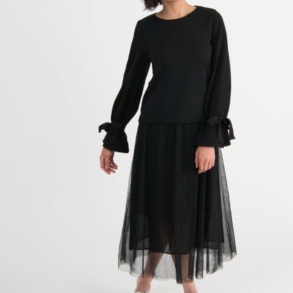 Tulle Mesh Skirt - Black